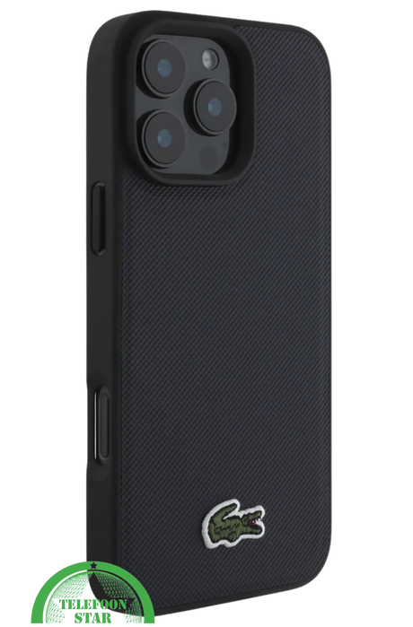 Hoesje voor iPhone 16 Pro Stoffen &ndash; Zwart | Sportief Design met Sterke Bescherming