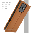 iPhone 16 Pro Bookcase Hoesje Cognac &ndash; Leren Look met Magnetische Sluiting