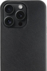 iPhone 15 Pro 100% Leer hoesje | Lederen Backcover | Minimalistisch | Zwart