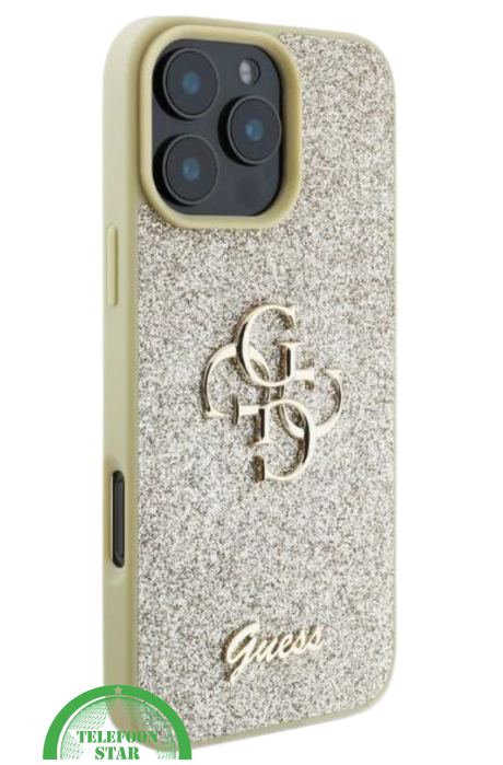 iPhone 16 Pro Max Hoesje &ndash; Goud Glitter Luxe Edition