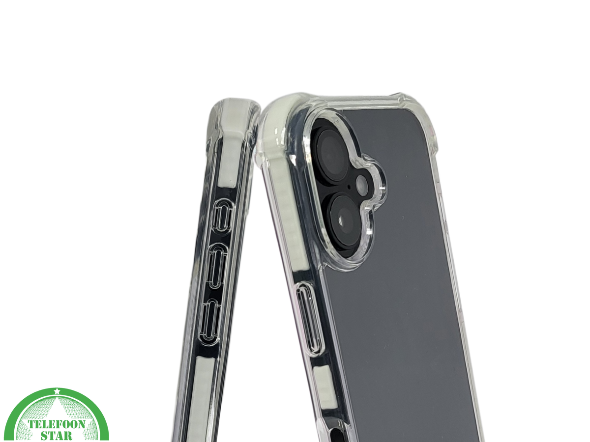 Anti shock case witte randen silicone voor iPhone 16