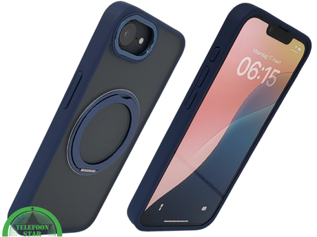 iPhone 16E Hoesje MagSafe Compatibel Blauw Schokbestendig