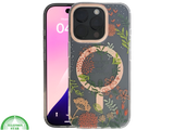 8iPhone 16 Pro Transparant Hoesje Met Bloemenprint En Elegante Tekstdecoratie