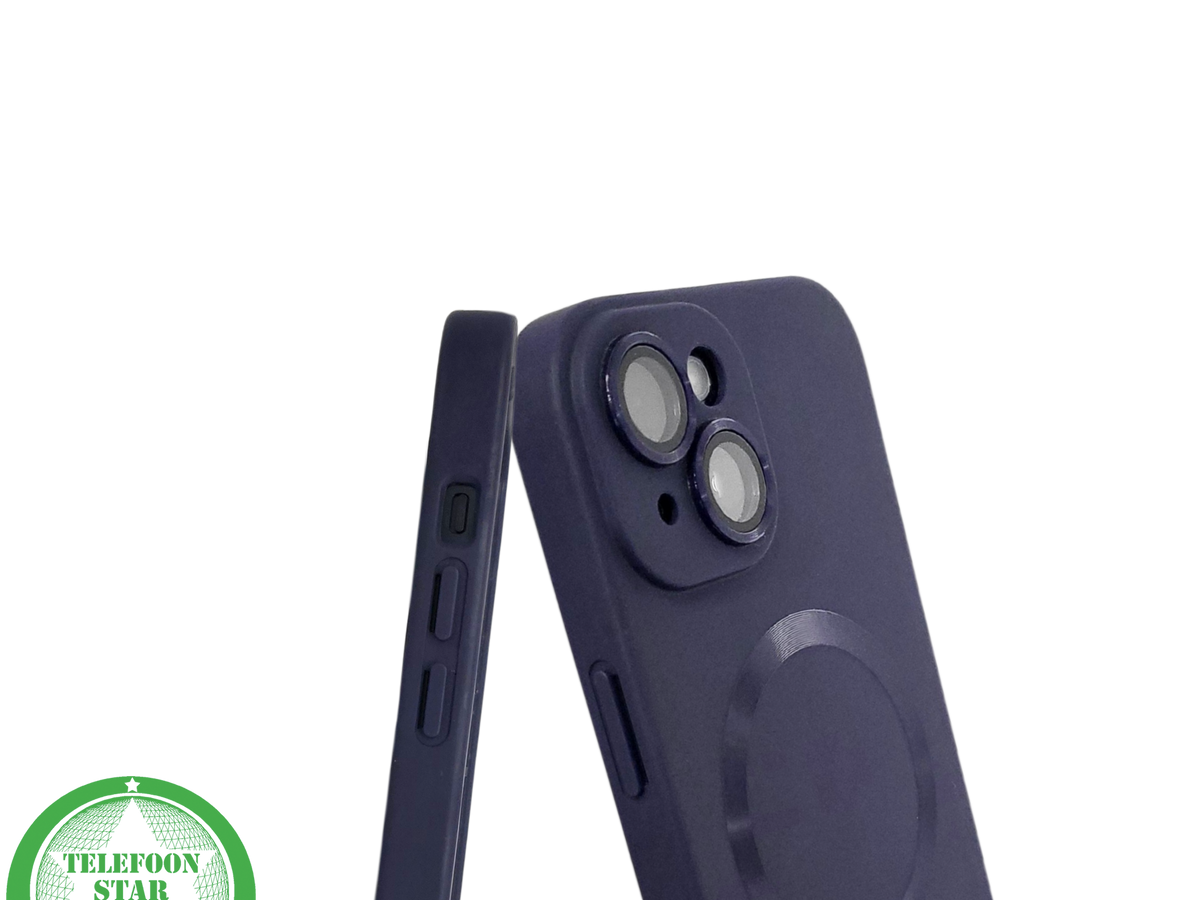 iPhone 15 Plus Siliconen Hoesje Donkerblauw &ndash; MagSafe-Compatibel &amp; Ultieme Bescherming