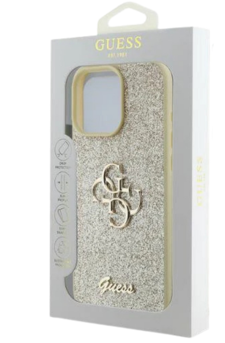 iPhone 16 Pro Max Hoesje &ndash; Goud Glitter Luxe Edition