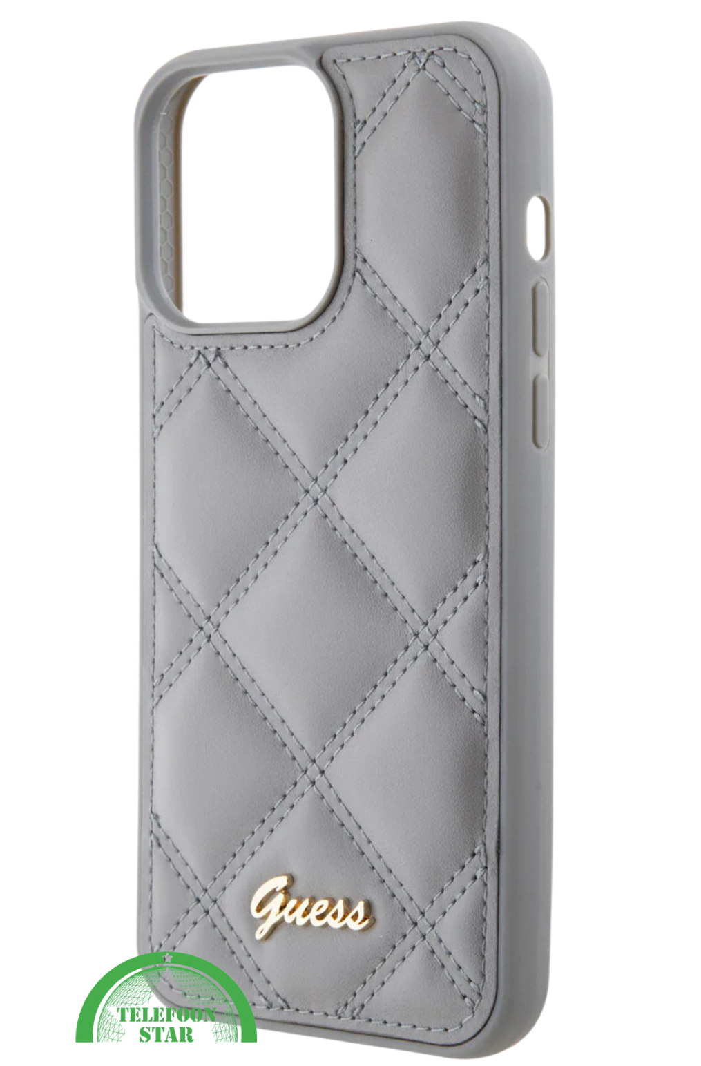 iPhone 14 grijs leatherlook hoesje