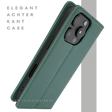 iPhone 16 Pro Bookcase Hoesje Donkergroen &ndash; Luxe Leren Look met Magnetische Sluiting