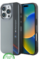 Motorsport Hoesje voor iPhone 16 Pro &ndash; Grijs/Zwart | Sportief Design met Ultieme Bescherming