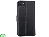 hoesje voor iPhone 17e Flip Case Boek Zwart Leren twee en een met 3 Pashouders