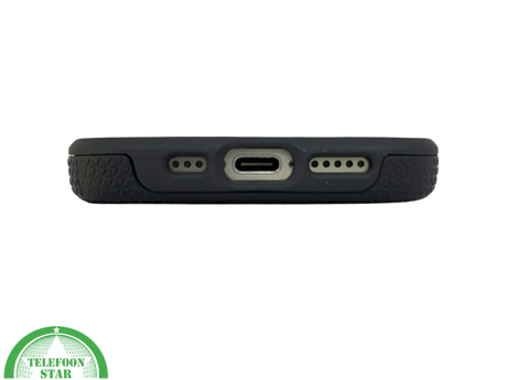 iPhone 15 Pro Max Zwart Hoesje met Structuur &ndash; Schokbestendig &amp; Zakelijk | Telefoonstar.nl