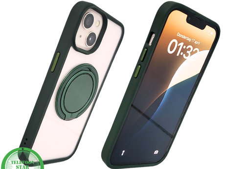 CoverGrip MagSafe Case &ndash; iPhone 13 / 14 Hoesje met Groene Ring | Telefoonstar.nl