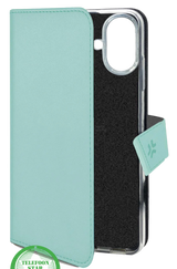 iPhone 16 Bookcase Hoesje &ndash; Mintgroen | Stijlvolle Bescherming met Magnetische Sluiting