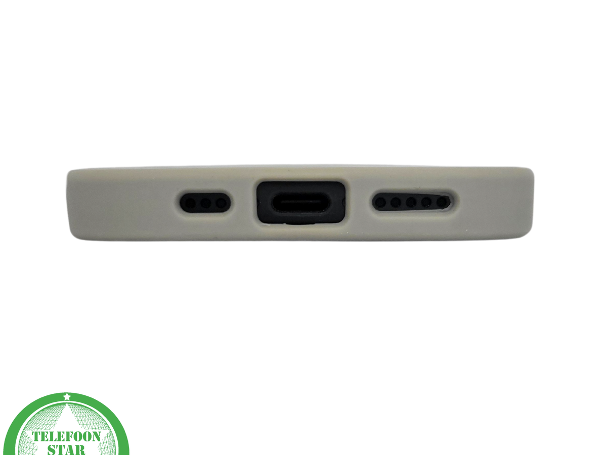 iPhone 15 Plus Hoesje &ndash; Zwarte Tulpen Design met Beige Rand | Stijlvol &amp; Betaalbaar
