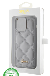 iPhone 14 grijs leatherlook hoesje