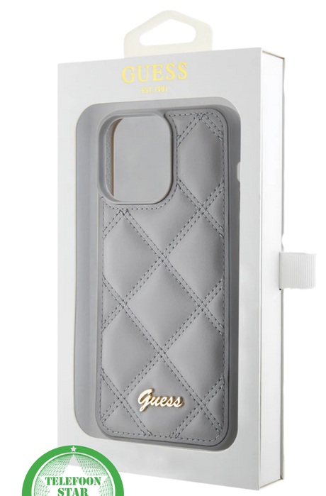 iPhone 14 grijs leatherlook hoesje