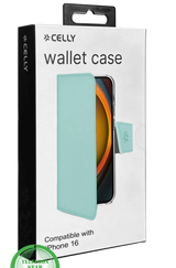 iPhone 16 Bookcase Hoesje &ndash; Mintgroen | Stijlvolle Bescherming met Magnetische Sluiting