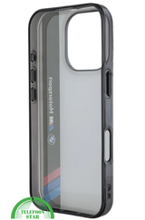 Motorsport Hoesje voor iPhone 16 Pro &ndash; Grijs/Zwart | Sportief Design met Ultieme Bescherming