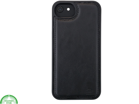 Flip Case Boek Zwart Leren twee en een met 3 Pashouders iPhone 16E