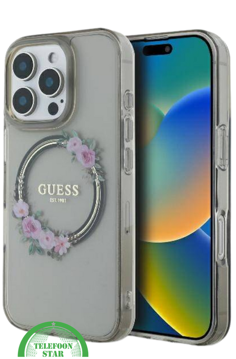 iPhone 16 Pro Transparant Hoesje met Bloemenring | Elegant Design met Subtiele Luxe