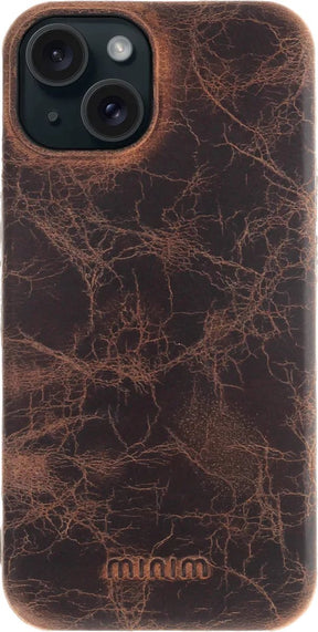 iPhone 15 100% Leer hoesje | Lederen Backcover | Minimalistisch | Bruin