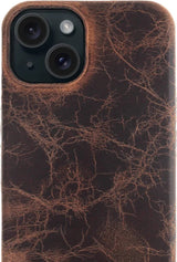iPhone 15 100% Leer hoesje | Lederen Backcover | Minimalistisch | Bruin