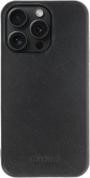 iPhone 15 Pro 100% Leer hoesje | Lederen Backcover | Minimalistisch | Zwart