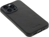 iPhone 15 Pro 100% Leer hoesje | Lederen Backcover | Minimalistisch | Zwart
