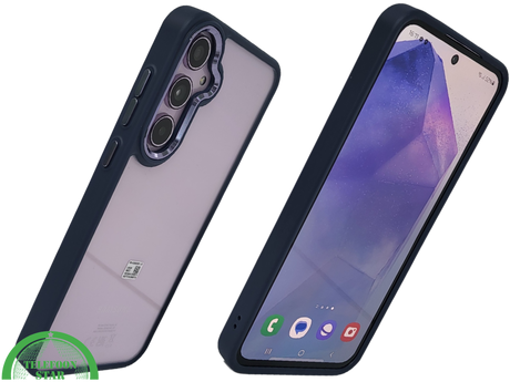 Hoesje voor Samsung A37 Transparant met Blauwe Rand Schokbestendig