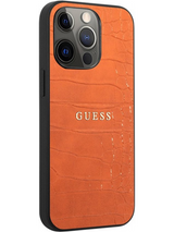 Oranje Croco Texture Hoesje iPhone 13 Pro