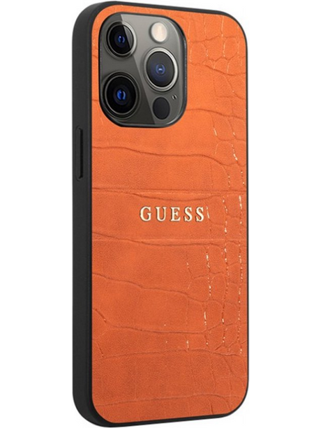 Oranje Croco Texture Hoesje iPhone 13 Pro