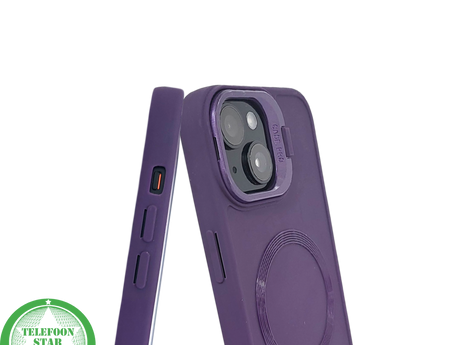 iPhone 15 Plus Siliconen Hoesje Paars &ndash; Geschikt voor MagSafe