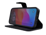 Hoesje voor iPhone 17e Zwart Leerlook Wallet Case Kaartvakken