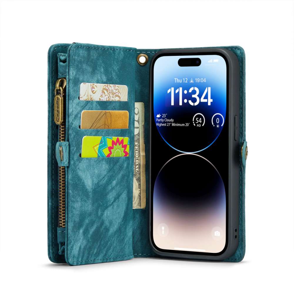 iPhone 14 3-in-1 portemonnee hoesje blauw