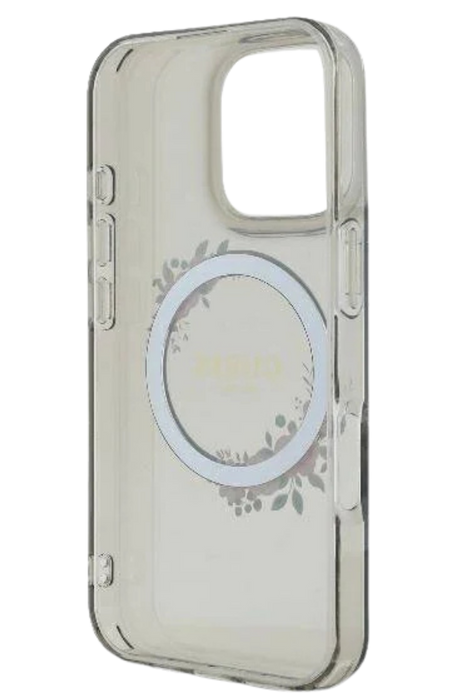 iPhone 16 Pro Transparant Hoesje met Bloemenring | Elegant Design met Subtiele Luxe