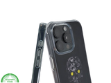 iPhone 16 Pro Zwart Hoesje Met Bloemen Skull Design En Gele Accentdetails