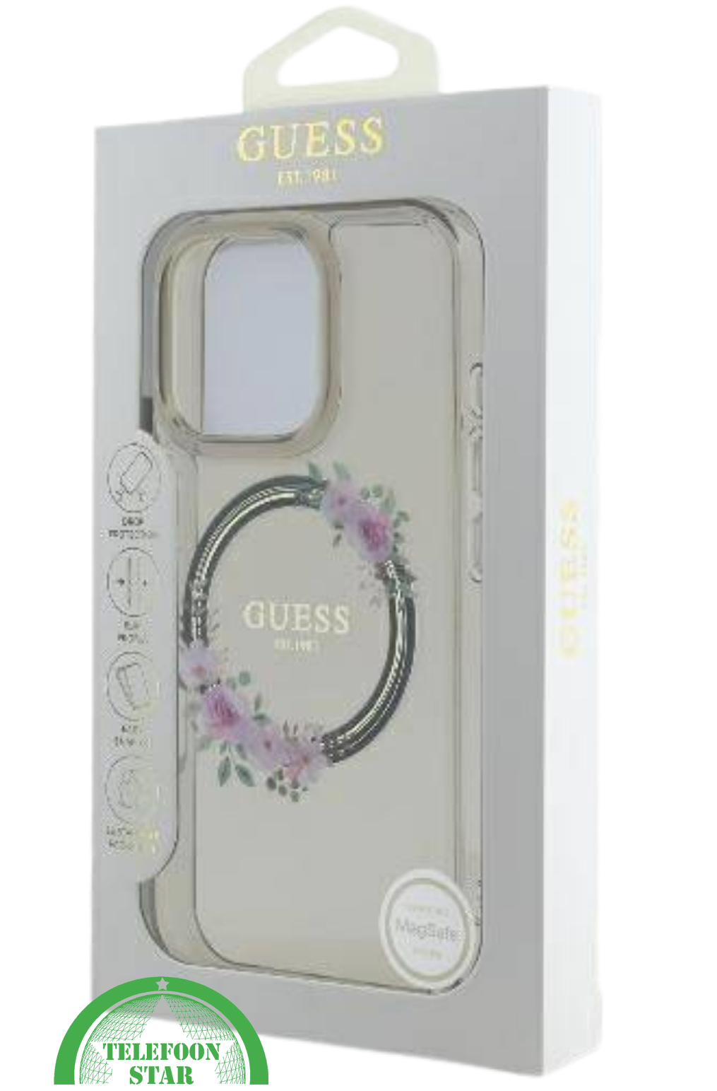 iPhone 16 Pro Transparant Hoesje met Bloemenring | Elegant Design met Subtiele Luxe