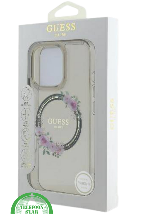 iPhone 16 Pro Transparant Hoesje met Bloemenring | Elegant Design met Subtiele Luxe