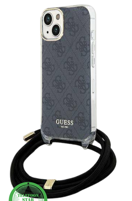 Roze Hoesje voor iPhone 14 - Crossbody Design met Luxe Logo en Koord
