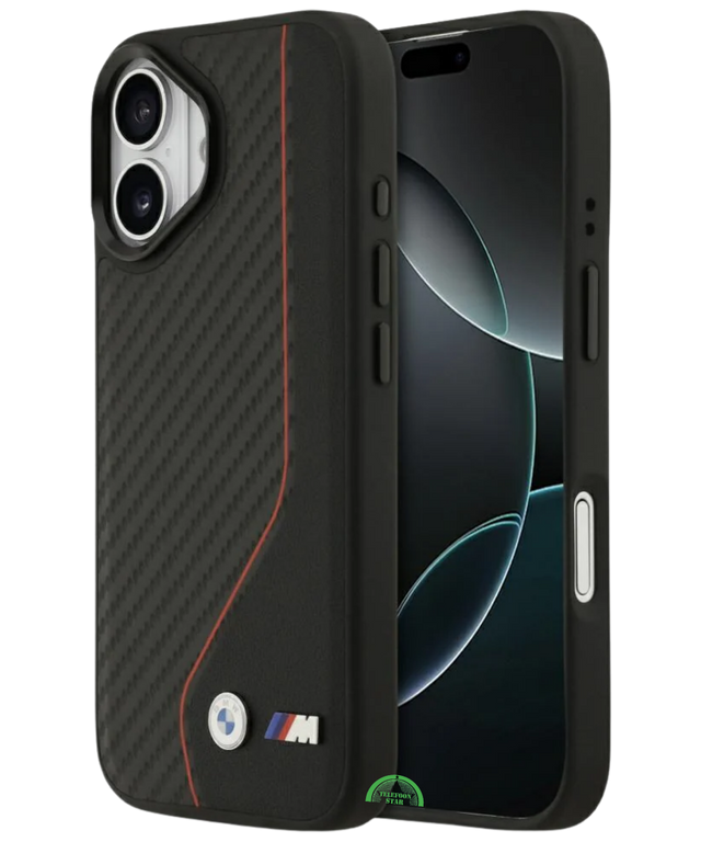 Hoesje iPhone 17 Zwart Carbon Racing Grip Case Sterke Slank