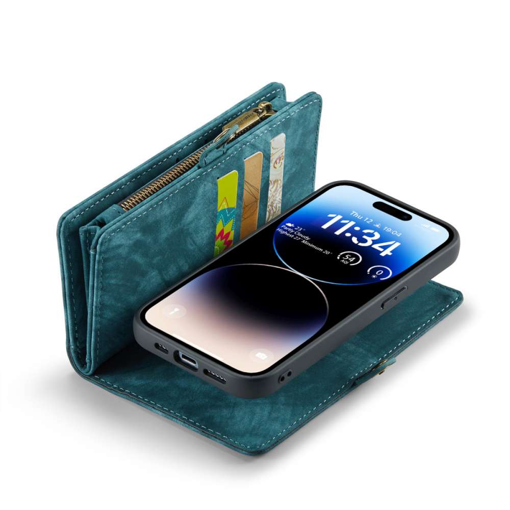iPhone 14 Pro 3-in-1 portemonnee hoesje blauw