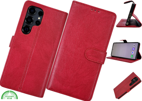 Boekcase hoesje voor Samsung S26 Ultra Rood kunstleer