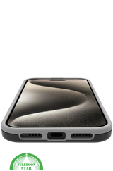 iPhone 16 Pro Max Hoesje &ndash; Transparant Frame met Versterkte Hoeken (Wit-Grijs Design)