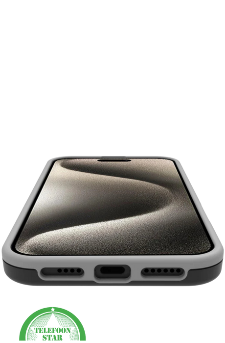 iPhone 16 Pro Max Hoesje &ndash; Transparant Frame met Versterkte Hoeken (Wit-Grijs Design)