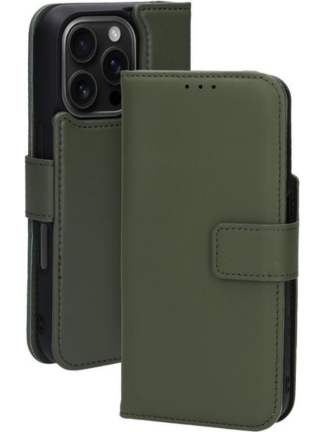 Groen Wallet Hoesje iPhone 13 Pro &ndash; Leerlook &amp; Kaartvakken | Telefoonstar