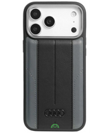 Hoesje voor iPhone 17 Pro Max Zwart Slank en Leather Stripe Case