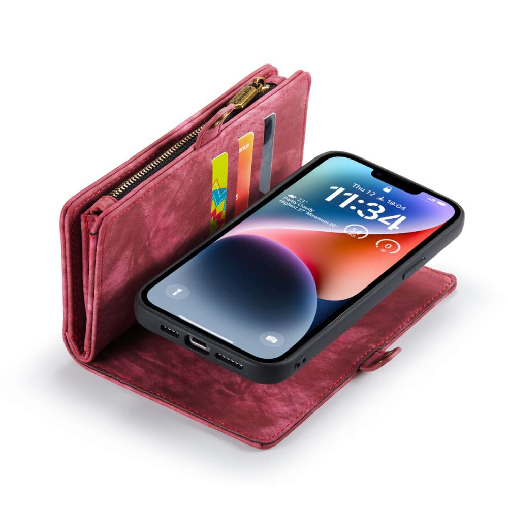 iPhone 14 3-in-1 portemonnee hoesje rood