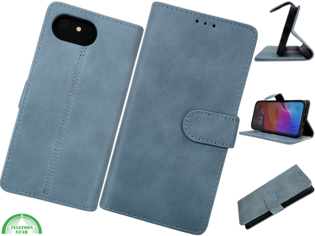 Hoesje vooor iPhone 17e Boek Case Leer Wallet Case Donkerblauw