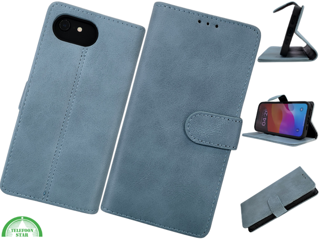 Hoesje vooor iPhone 17e Boek Case Leer Wallet Case Donkerblauw