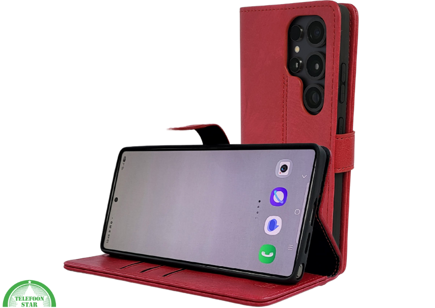 Boekcase hoesje voor Samsung S26 Ultra Rood kunstleer