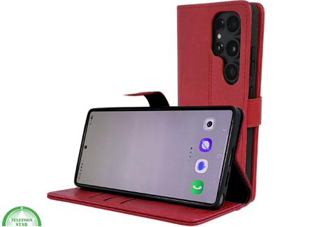 Boekcase hoesje voor Samsung S26 Ultra Rood kunstleer